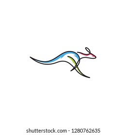 kangaroo monogram line jump