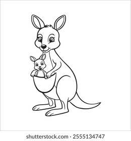 A Kangaroo Mother Carrying Holding a Baby in a Pouch