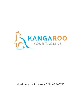 Kangaroo mother and child abstract logo vector