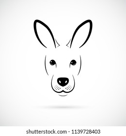 Kangaroo muzzle silhouette. Mammal line icon. Minimalistic template design. Vector illustration.