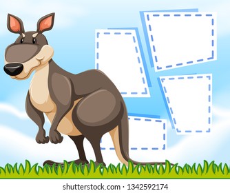 A kangaroo on blank template illustration