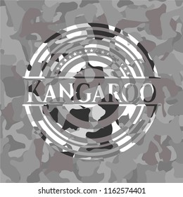 Kangaroo on grey camo texture