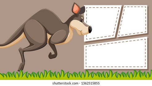 Kangaroo auf Schablonengrafik