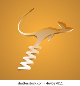 Kangaroo on the spring vector 3D