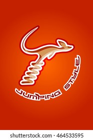 Kangaroo on the spring-logo