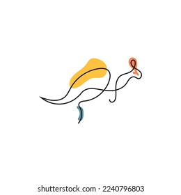 Kangaroo one line logo design. Continuous line illustration. Minimalist one line icon