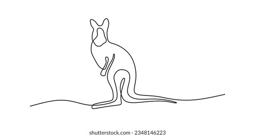 Kangaroo Oneline Continuous Single Line Art