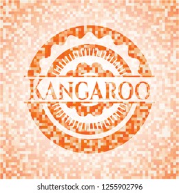 Kangaroo orange mosaic emblem