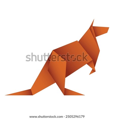 Kangaroo origami. Abstract kangaroo origami logo design. Animal origami. Paper origami. Vector illustration