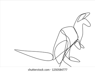 Kangaroo. Origami. Continuous line