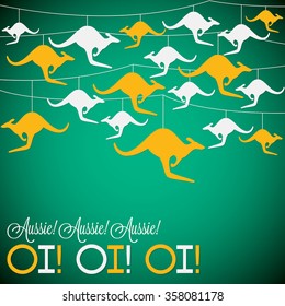 Kangaroo ornament Australia day Card in vector format.