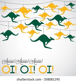 Kangaroo ornament Australia day Card in vector format.