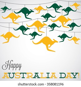 Kangaroo ornament Australia day Card in vector format.