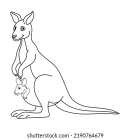 Kangaroo Outline Vector Illustration Black Silhouette Stock Vector ...