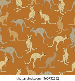 Kangaroo pattern Seamless pattern background