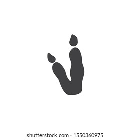 Kangaroo paw print vector icon. filled flat sign for mobile concept and web design. Wallaby animal footprint glyph icon. Symbol, logo illustration. Vector graphics