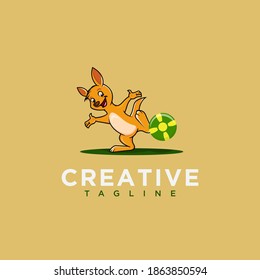 Kangaroo playing ball  concept design vector