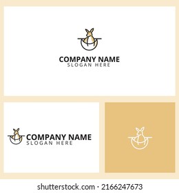 Kangaroo Pocket Logo Set. Vector Design.