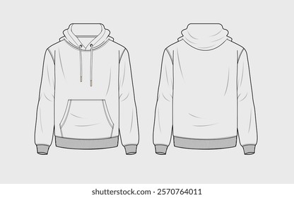 Kangaroo pocket mens hoodie vector