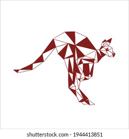 a kangaroo polygonal illustration design