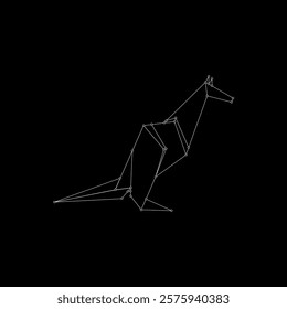 Kangaroo Polygonal Lines, can use for Logo, Pictogram, Animal Figure, Website, Apps, or Graphic Design Element. Vector Illustration