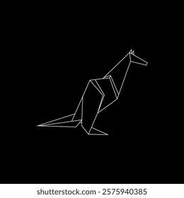 Kangaroo Polygonal Lines, can use for Logo, Pictogram, Animal Figure, Website, Apps, or Graphic Design Element. Vector Illustration