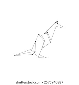 Kangaroo Polygonal Lines, can use for Logo, Pictogram, Animal Figure, Website, Apps, or Graphic Design Element. Vector Illustration