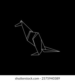 Kangaroo Polygonal Lines, can use for Logo, Pictogram, Animal Figure, Website, Apps, or Graphic Design Element. Vector Illustration