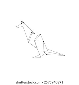 Kangaroo Polygonal Lines, can use for Logo, Pictogram, Animal Figure, Website, Apps, or Graphic Design Element. Vector Illustration