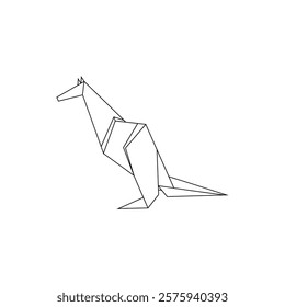 Kangaroo Polygonal Lines, can use for Logo, Pictogram, Animal Figure, Website, Apps, or Graphic Design Element. Vector Illustration