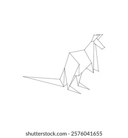 Kangaroo Polygonal Lines, can use for Logo, Pictogram, Animal Figure, Website, Apps, or Graphic Design Element. Vector Illustration