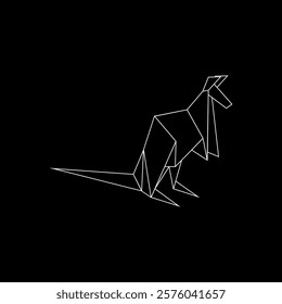 Kangaroo Polygonal Lines, can use for Logo, Pictogram, Animal Figure, Website, Apps, or Graphic Design Element. Vector Illustration