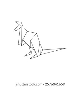 Kangaroo Polygonal Lines, can use for Logo, Pictogram, Animal Figure, Website, Apps, or Graphic Design Element. Vector Illustration