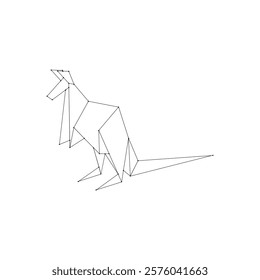 Kangaroo Polygonal Lines, can use for Logo, Pictogram, Animal Figure, Website, Apps, or Graphic Design Element. Vector Illustration