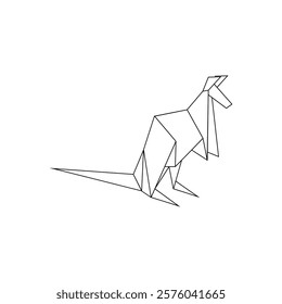 Kangaroo Polygonal Lines, can use for Logo, Pictogram, Animal Figure, Website, Apps, or Graphic Design Element. Vector Illustration