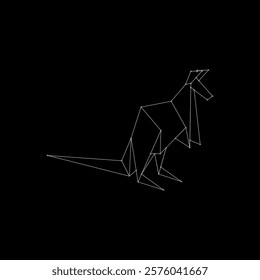 Kangaroo Polygonal Lines, can use for Logo, Pictogram, Animal Figure, Website, Apps, or Graphic Design Element. Vector Illustration