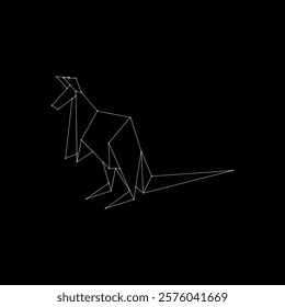 Kangaroo Polygonal Lines, can use for Logo, Pictogram, Animal Figure, Website, Apps, or Graphic Design Element. Vector Illustration