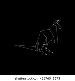 Kangaroo Polygonal Lines, can use for Logo, Pictogram, Animal Figure, Website, Apps, or Graphic Design Element. Vector Illustration