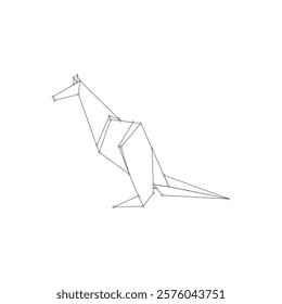 Kangaroo Polygonal Lines, can use for Logo, Pictogram, Animal Figure, Website, Apps, or Graphic Design Element. Vector Illustration