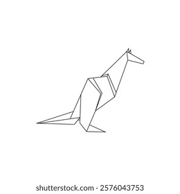 Kangaroo Polygonal Lines, can use for Logo, Pictogram, Animal Figure, Website, Apps, or Graphic Design Element. Vector Illustration