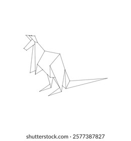 Kangaroo Polygonal Lines, can use for Logo, Pictogram, Animal Figure, Website, Apps, or Graphic Design Element. Vector Illustration