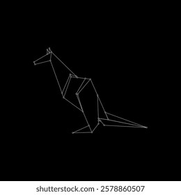 Kangaroo Polygonal Lines, can use for Logo, Pictogram, Animal Figure, Website, Apps, or Graphic Design Element. Vector Illustration