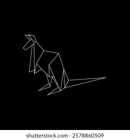 Kangaroo Polygonal Lines, can use for Logo, Pictogram, Animal Figure, Website, Apps, or Graphic Design Element. Vector Illustration