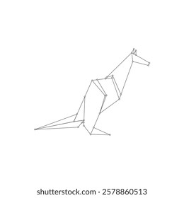 Kangaroo Polygonal Lines, can use for Logo, Pictogram, Animal Figure, Website, Apps, or Graphic Design Element. Vector Illustration