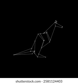 Kangaroo Polygonal Lines, can use for Logo, Pictogram, Animal Figure, Website, Apps, or Graphic Design Element. Vector Illustration