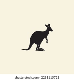 kangaroo pose black silhouette isolated