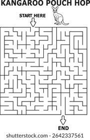Kangaroo pouch hop maze fun kids activity printable game