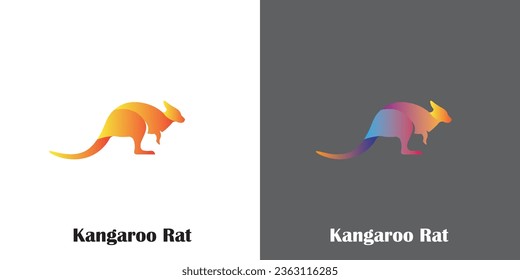 Kangaroo rat animal vector logo design
