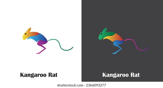 Kangaroo rat animal vector logo design