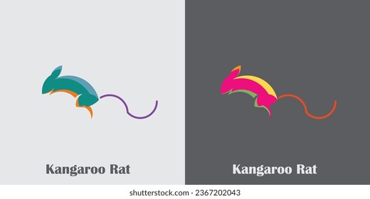 Diseño del logotipo del vector animal de rata canguro